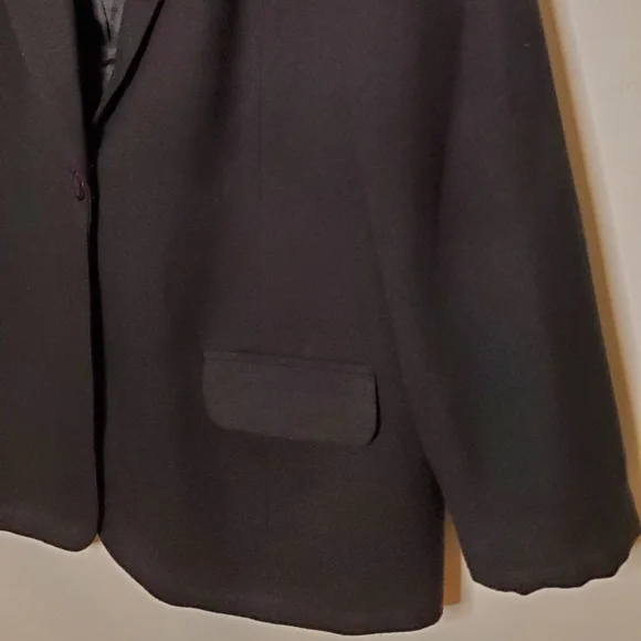 Black Boxy 80s Textured Vintage Blazer with Front Set In Pockets - Picture 9 of 11